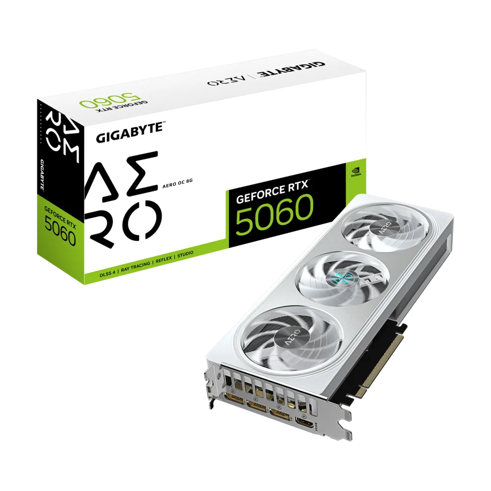GIGABYTE GEFORCE RTX 5060 AERO OC 8GB GDDR7 GRAPHIC CARD