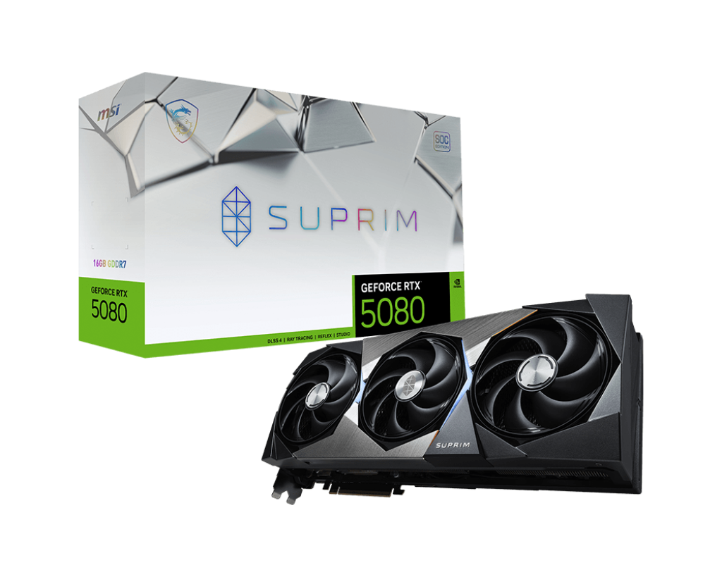 MSI GEFORCE RTX 5080 16G SUPRIM SOC GRAPHIC CARD