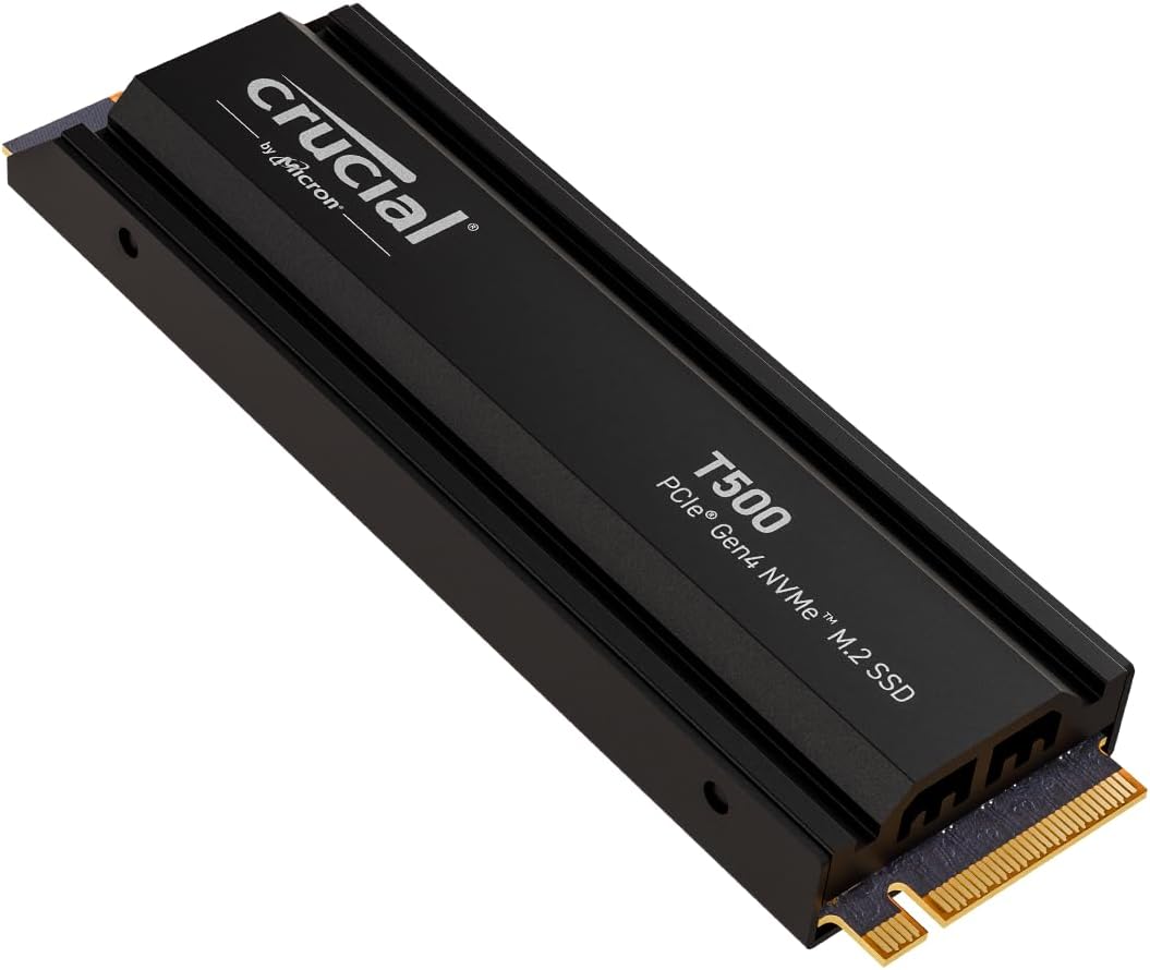 CRUCIAL T500 2TB PCIE GEN4 NVME M.2 SSD WITH HEATSINK CT2000T500SSD5