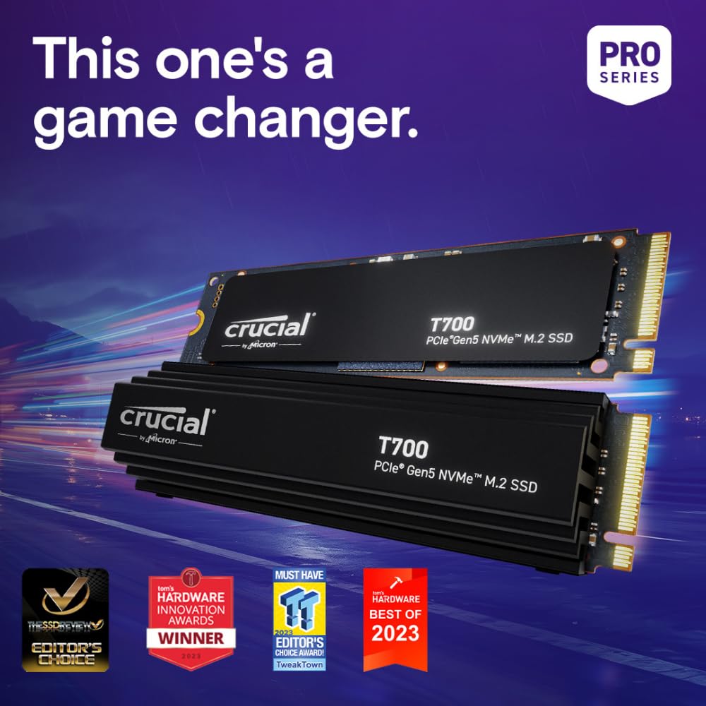 CRUCIAL T700 1TB PCIE GEN5 NVME M.2 SSD WITH HEATSINK CT1000T700SSD5 - Image 6
