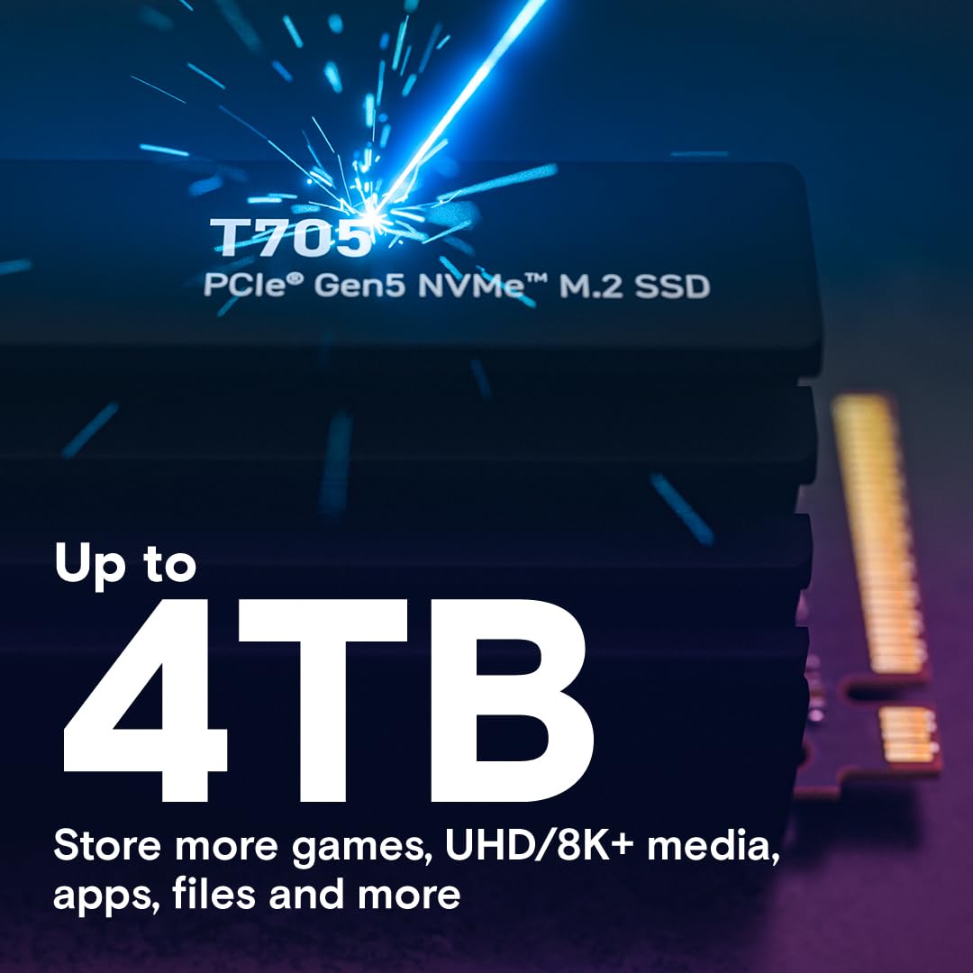 CRUCIAL T705 1TB PCIE GEN5 NVME M.2 SSD WITH HEATSINK CT1000T705SSD5 - Image 6