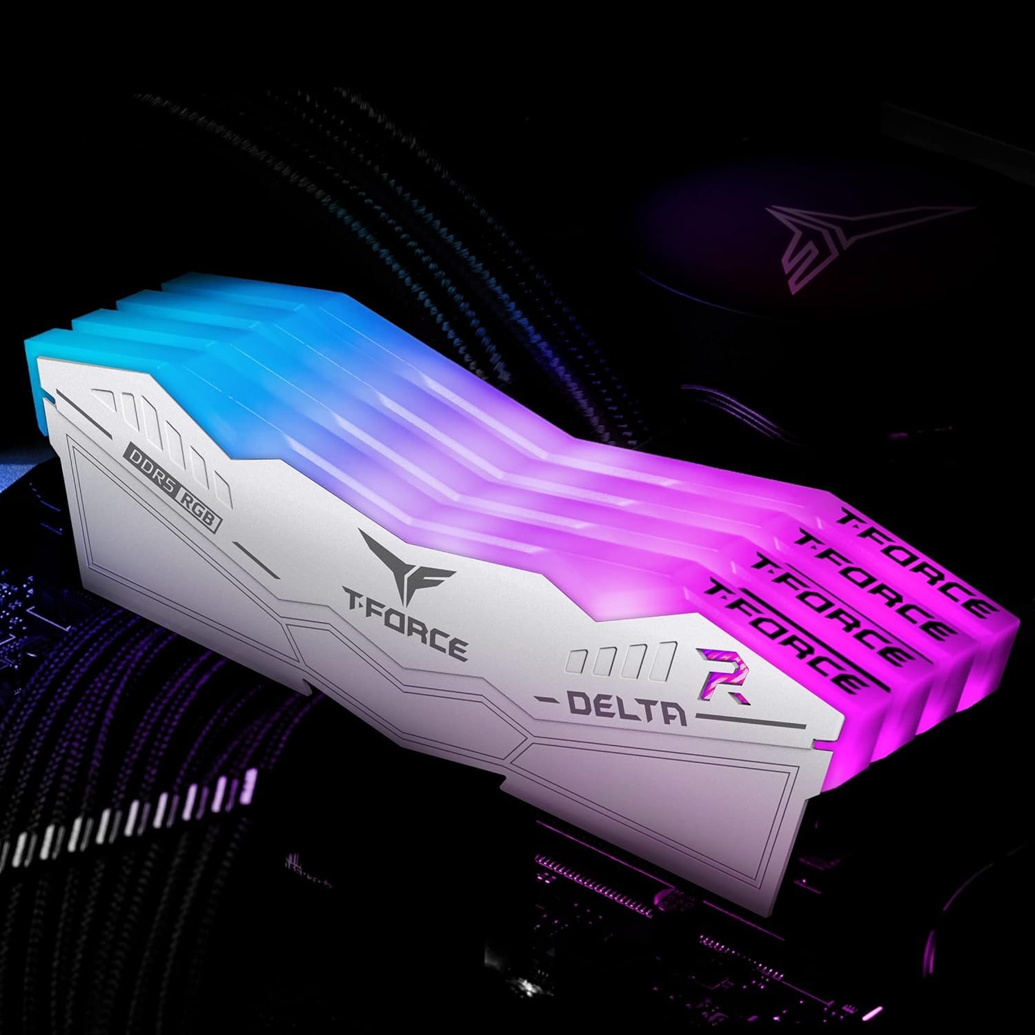 TEAMGROUP T-FORCE DELTA RGB 32GB (32GBX1) DDR5 6000MHZ DESKTOP RAM (WHITE) - Image 6