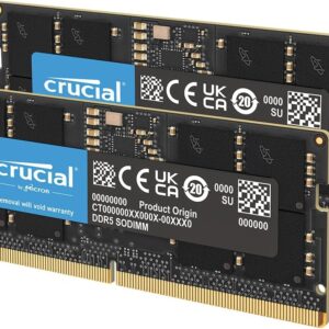 CRUCIAL 32GB KIT (2X16GB) DDR5-5600 SODIMM CL46 RAM CT2K16G56C46S5