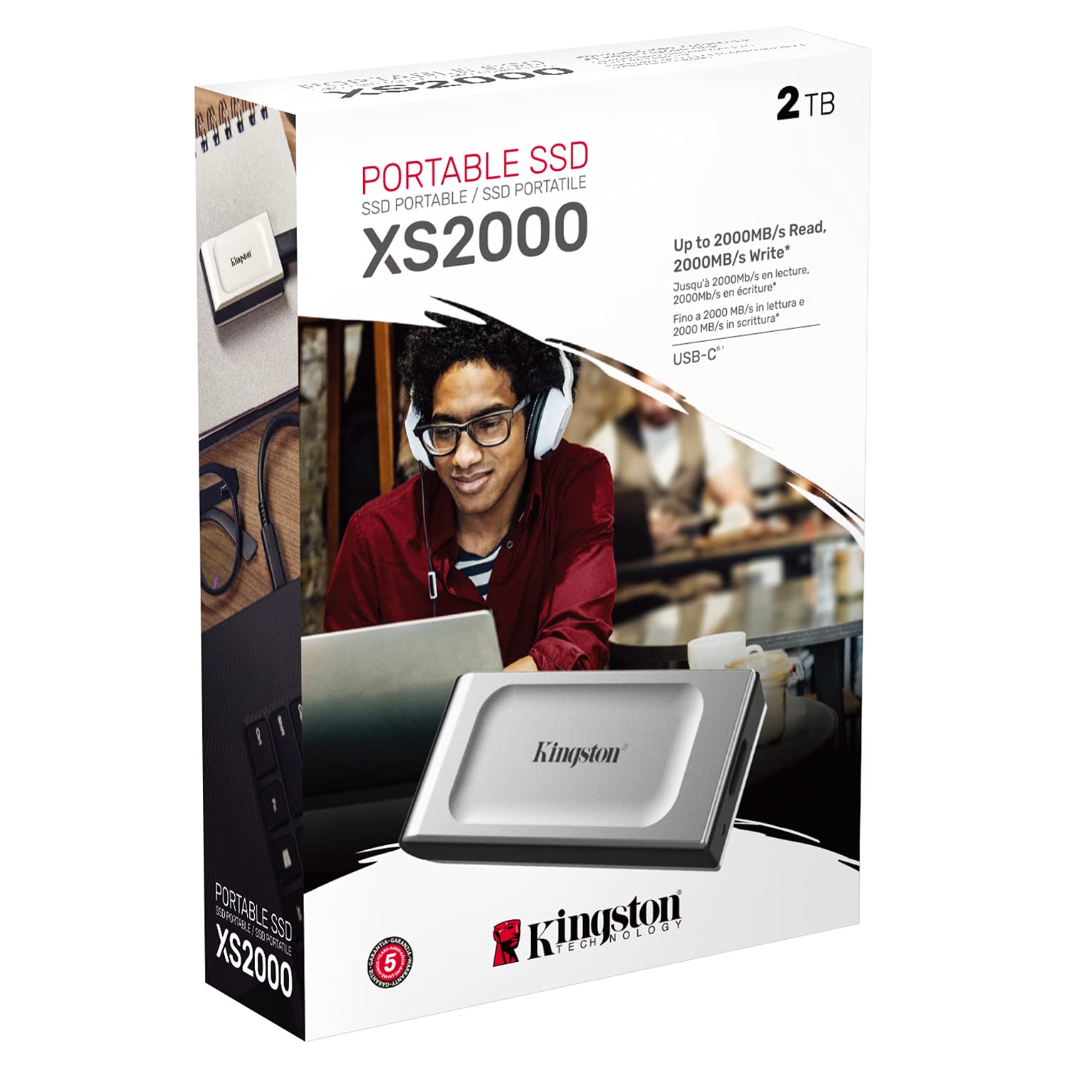 KINGSTON XS2000 2TB HIGH PERFORMANCE, READ/WRITE SPEEDS UP TO 2,000MB/S, POCKET-SIZED PORTABLE EXTERNAL SSD, SILVER, USB3.2_GEN_2_X_2 SXS2000/2000G - Image 3