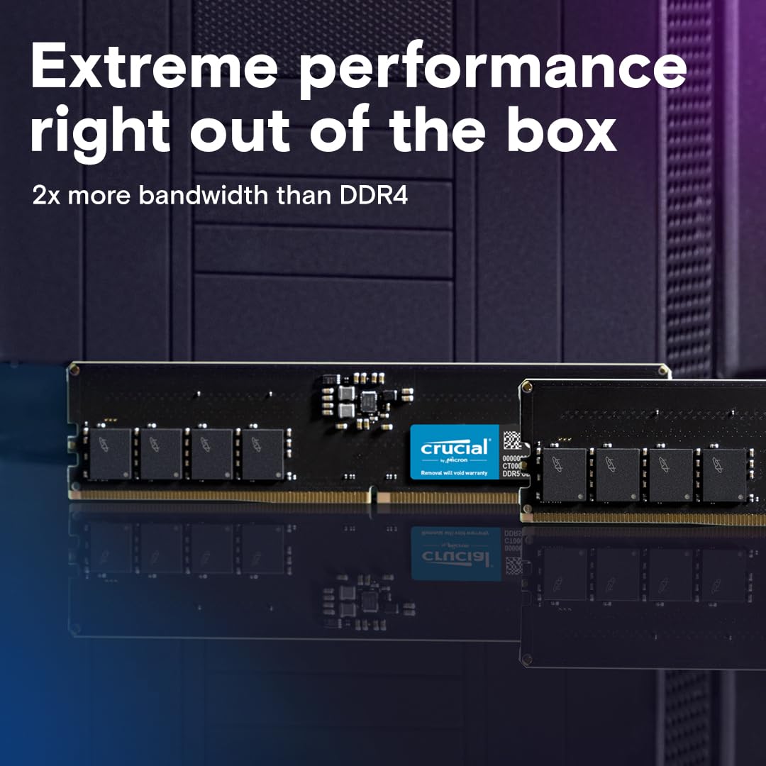 CRUCIAL 8GB DDR5-4800 DESKTOP RAM CL40 CT8G48C40U5 - Image 2