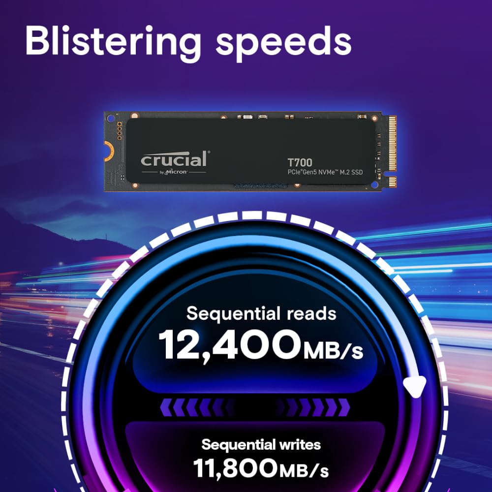 CRUCIAL T700 1TB PCIE GEN5 NVME M.2 SSD CT1000T700SSD3 - Image 2