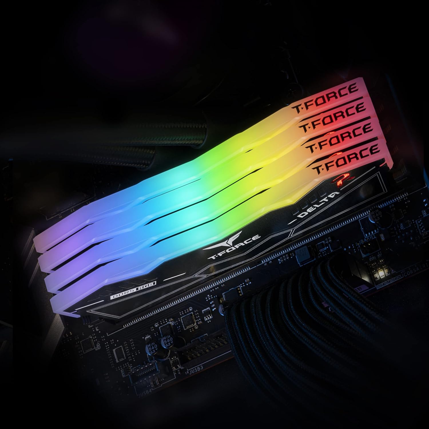TEAMGROUP T-FORCE DELTA RGB 32GB (16GBX2) DDR5 5600MHZ RAM (BLACK) - Image 3