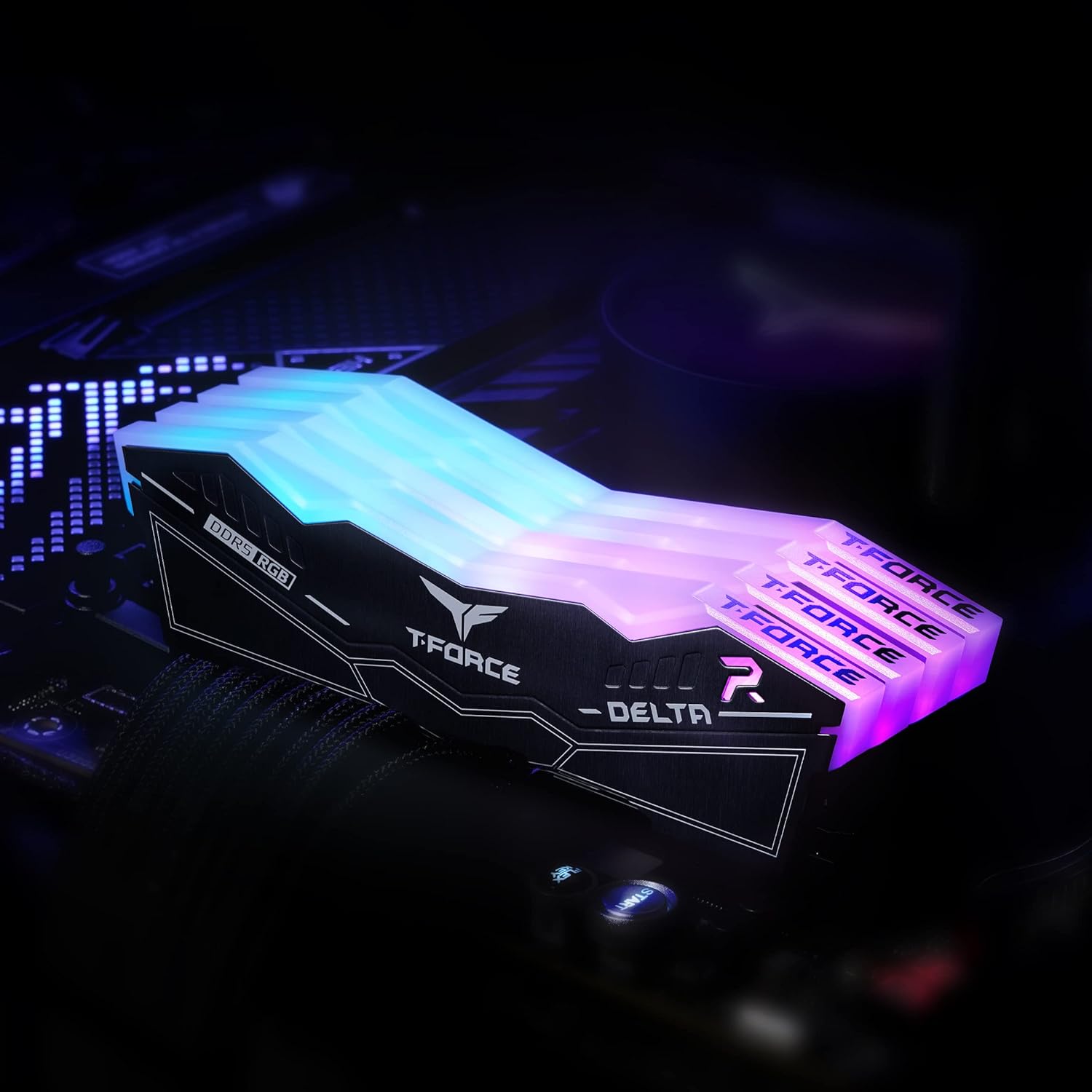 TEAMGROUP T-FORCE DELTA RGB 32GB (16GBX2) DDR5 6400MHZ DESKTOP RAM (BLACK) - Image 2