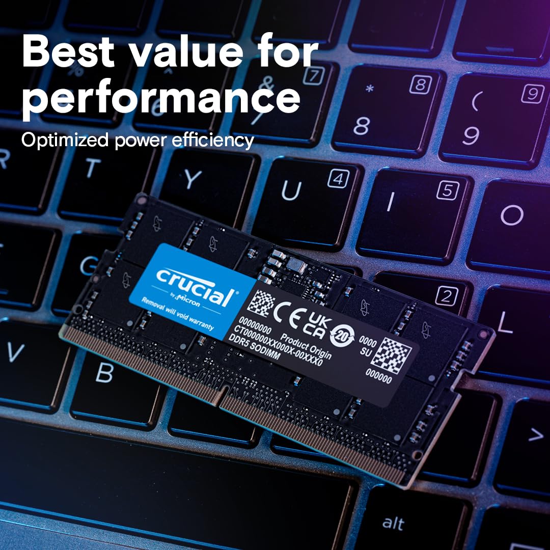 CRUCIAL 8GB DDR5-4800 SODIMM CL40 RAM CT8G48C40S5 - Image 5