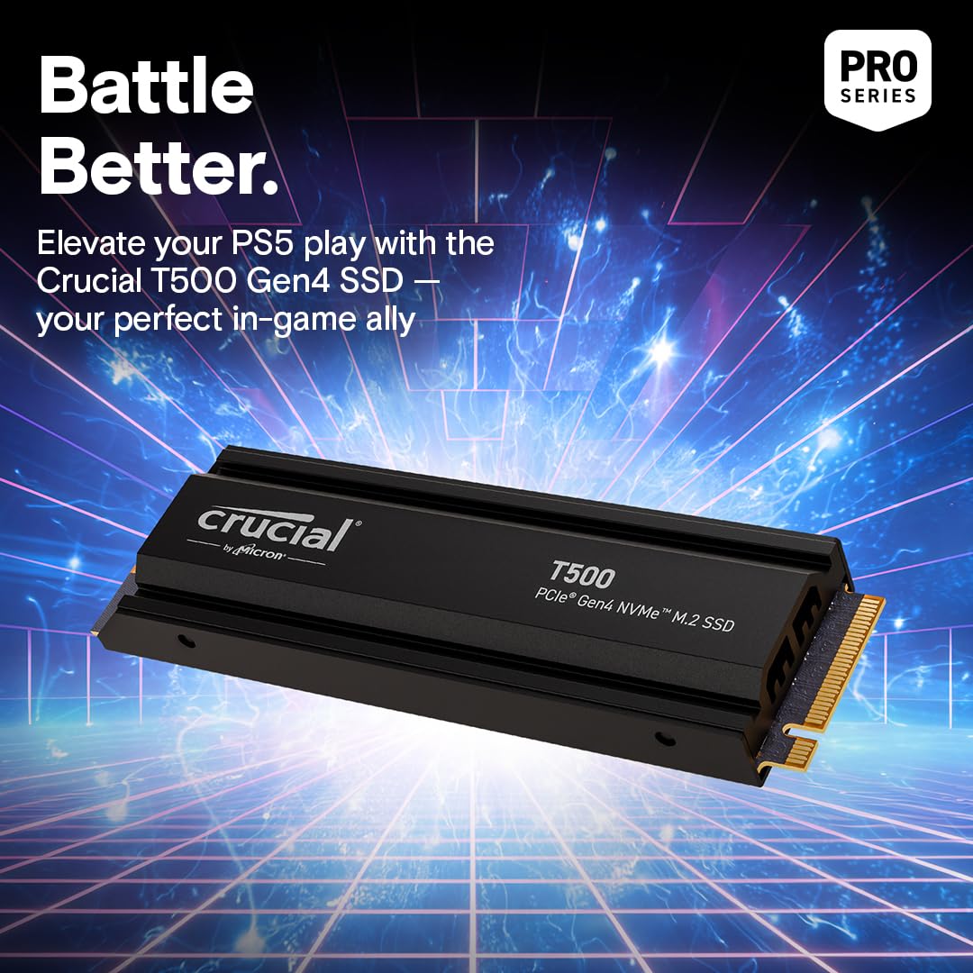 CRUCIAL T500 4TB PCIE GEN4 NVME M.2 SSD WITH HEATSINK CT4000T500SSD5 - Image 6