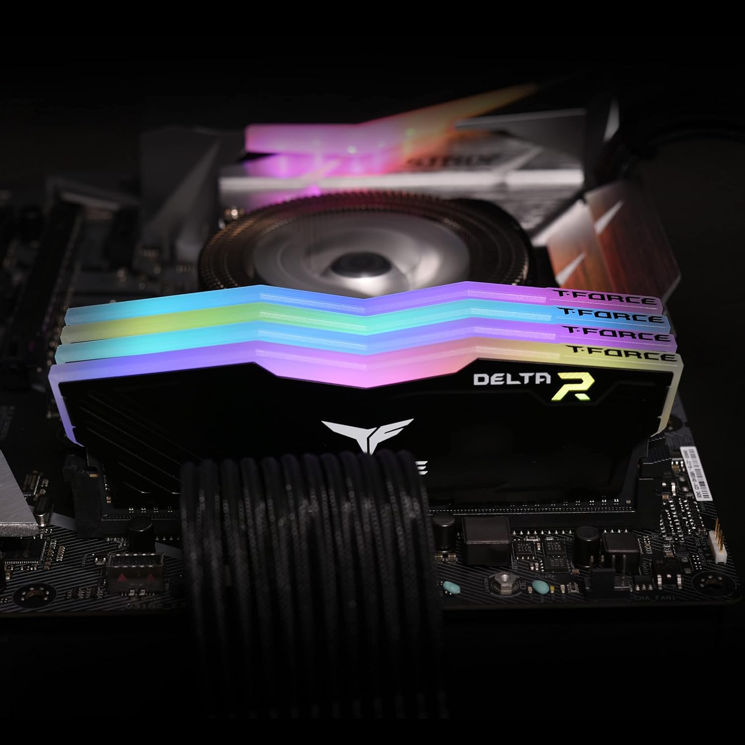 TEAMGROUP T-FORCE DELTA RGB 32GB (16GBX2) DDR4 3600MHZ DESKTOP RAM (BLACK) - Image 4