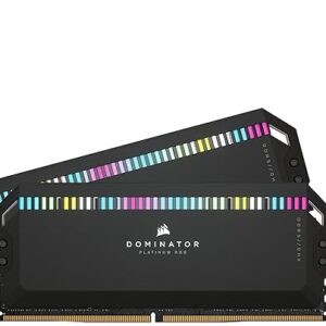 CORSAIR MEMORY CMT64GX5M2B6000C30 DOMINATOR PLATINUM RGB DDR5 RAM 64GB (2X32GB) 6000MHZ CL30 INTEL XMP ICUE COMPATIBLE COMPUTER MEMORY - BLACK