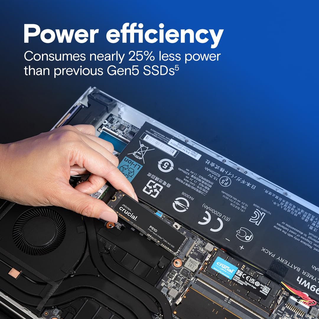 CRUCIAL P510 2TB PCIE GEN5 NVME 2280 M.2 SSD CT2000P510SSD8 - Image 4
