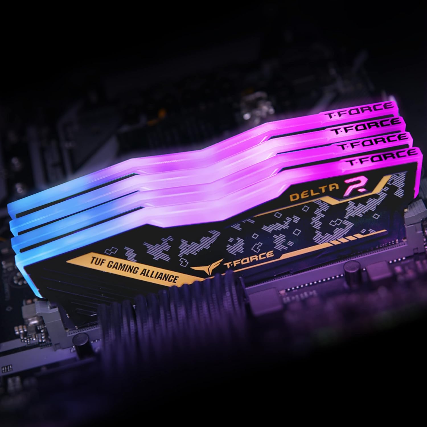 TEAMGROUP T-FORCE DELTA RGB TUF 32GB (16GBX2) DDR4 3200MHZ YELLOW DESKTOP RAM - Image 3