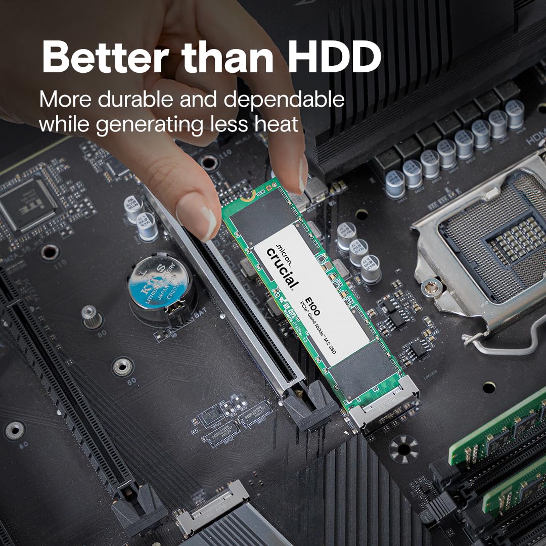 CRUCIAL E100 480GB PCIE GEN4 2280 NVME M.2 SSD CT480E100SSD8 - Image 4