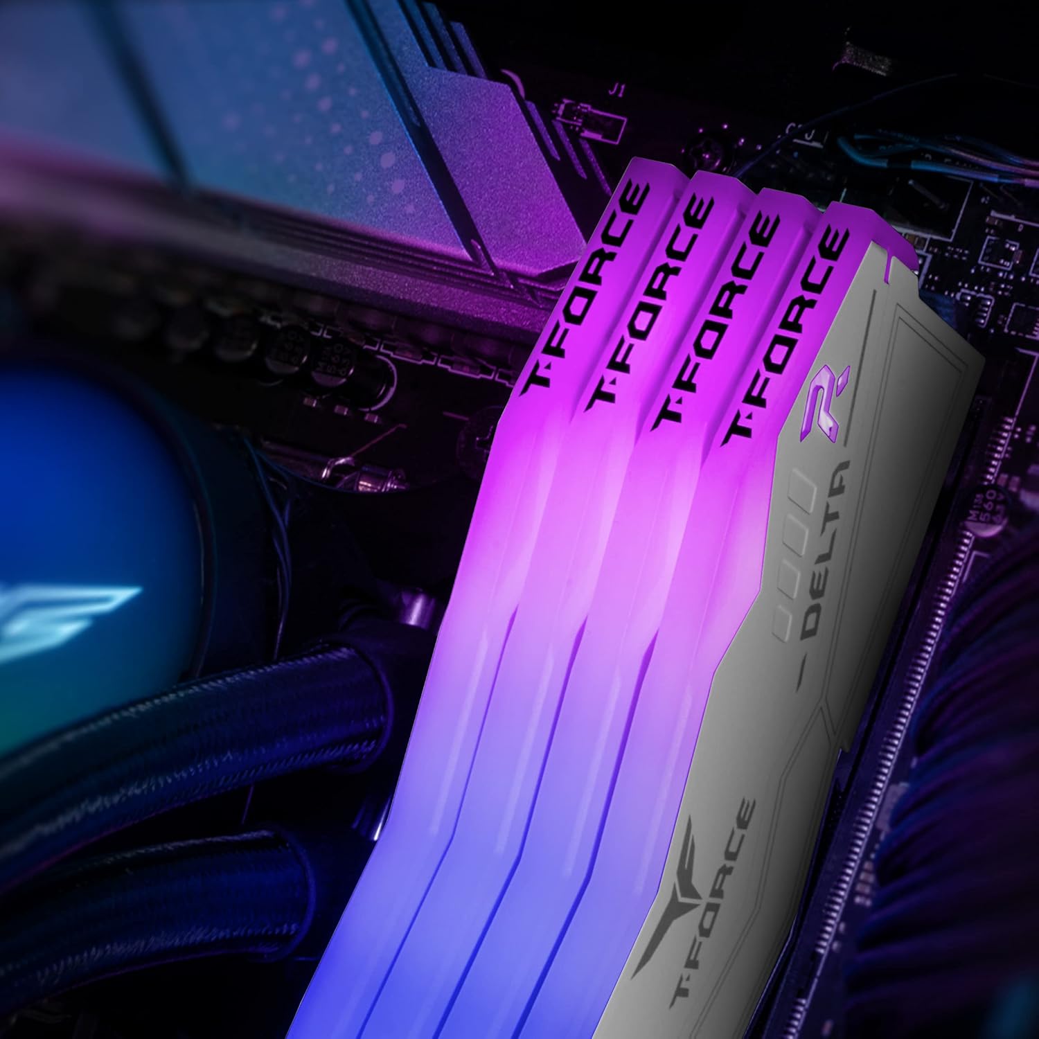 TEAMGROUP T-FORCE DELTA RGB 64GB (32GBX2) DDR5 6000MHZ DESKTOP RAM (WHITE) - Image 3