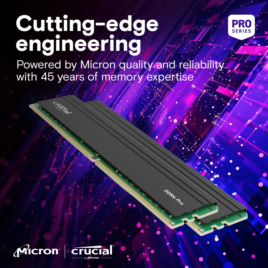 CRUCIAL PRO 64GB KIT (2X32GB) DDR4-3200 UDIMM CL22 RAM CP2K32G4DFRA32A - Image 5