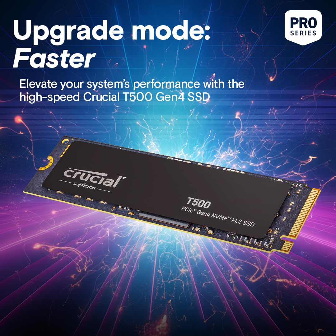 CRUCIAL T500 4TB PCIE GEN4 NVME M.2 SSD CT4000T500SSD3 - Image 6