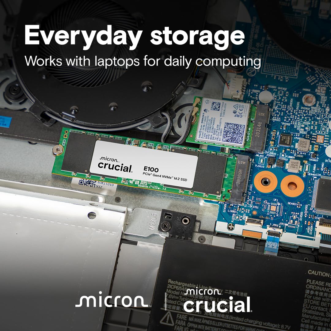 CRUCIAL E100 480GB PCIE GEN4 2280 NVME M.2 SSD CT480E100SSD8 - Image 5