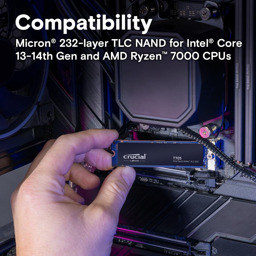 CRUCIAL T705 4TB PCIE GEN5 NVME M.2 SSD CT4000T705SSD3 - Image 5