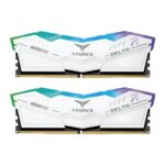 TEAMGROUP T-FORCE DELTA RGB 64GB (32GBX2) DDR5 6000MHZ DESKTOP RAM (WHITE)