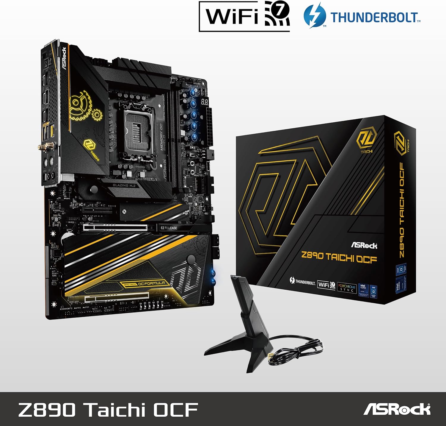 ASROCK Z890 TAICHI OCF INTEL CORE ULTRA LGA1851 DDR5 M-ATX MOTHERBOARD - Image 3