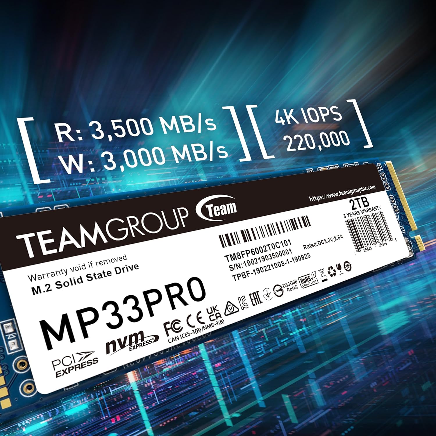 TEAMGROUP MP33 PRO 512GB M.2 NVME INTERNAL SSD - Image 3