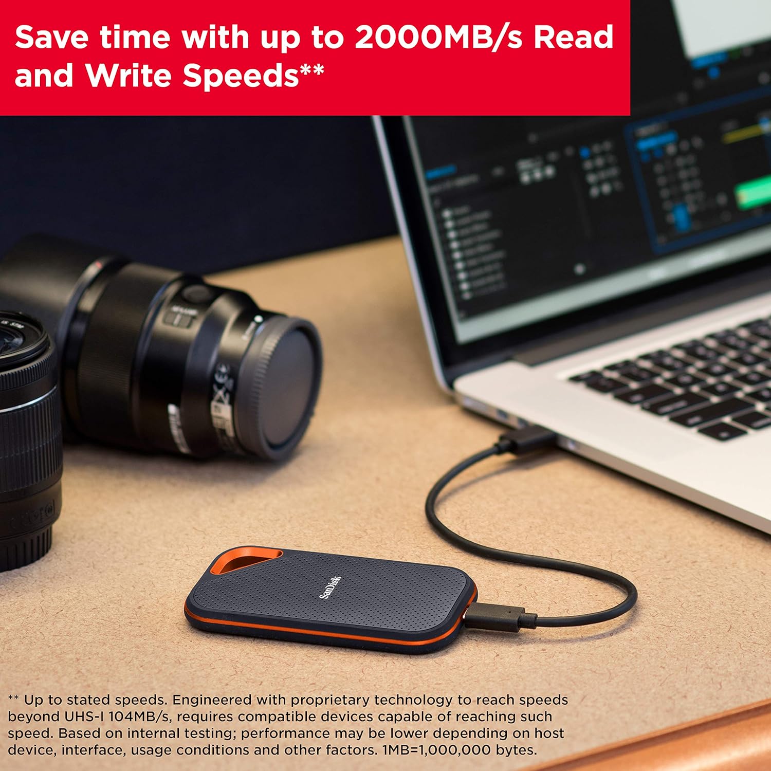 SANDISK 2TB EXTREME PRO E81 PORTABLE SSD SDSSDE81-2T00-G25 - Image 5