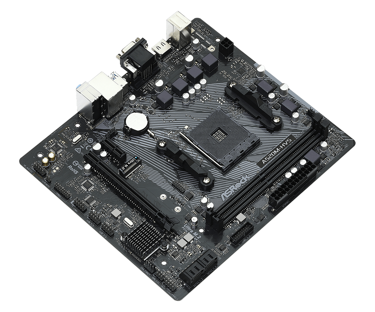 ASRock A520M-HVS AM4 AMD Micro ATX AMD Motherboard - Image 3