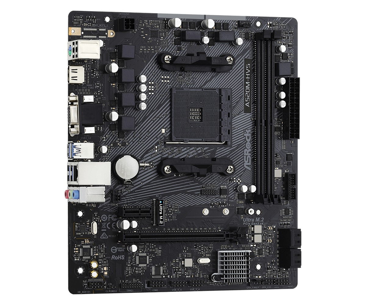 ASRock A520M-HVS AM4 AMD Micro ATX AMD Motherboard - Image 4