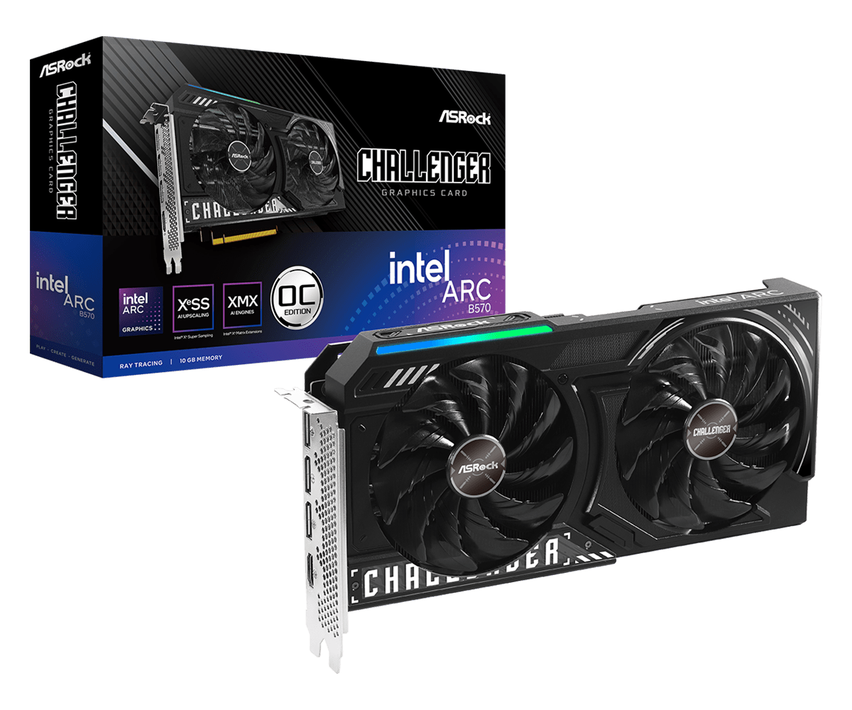 ASROCK INTEL ARC B570 CHALLENGER 10GB OC GRAPHIC CARD