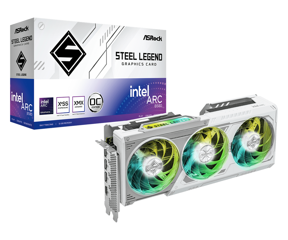 ASROCK INTEL ARC B580 STEEL LEGEND 12GB OC GRAPHIC CARD