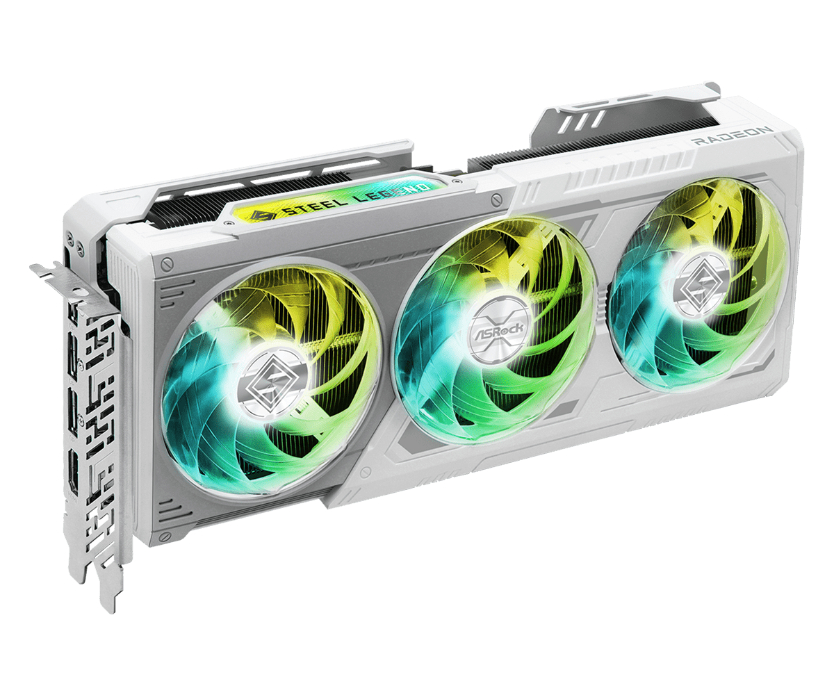 ASROCK AMD RADEON RX 9070 XT STEEL LEGEND 16GB WHITE - Image 3