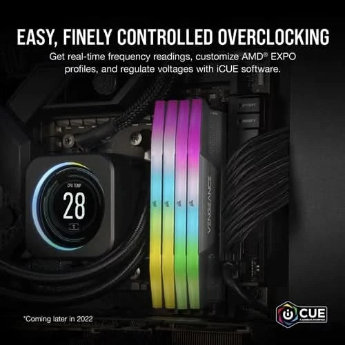 Corsair Vengeance RGB Grey 64GB (32GBx2) 6000MHz CL40 DDR5 RAM - Image 2