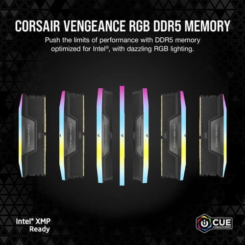CORSAIR VENGEANCE-CMH96GX5M2B6400C32- RGB DDR5 96GB (2X48GB) DDR5 6400 CL32-40-40-84 1.4V STD PMIC INTEL XMP MEMORY - BLACK - Image 3