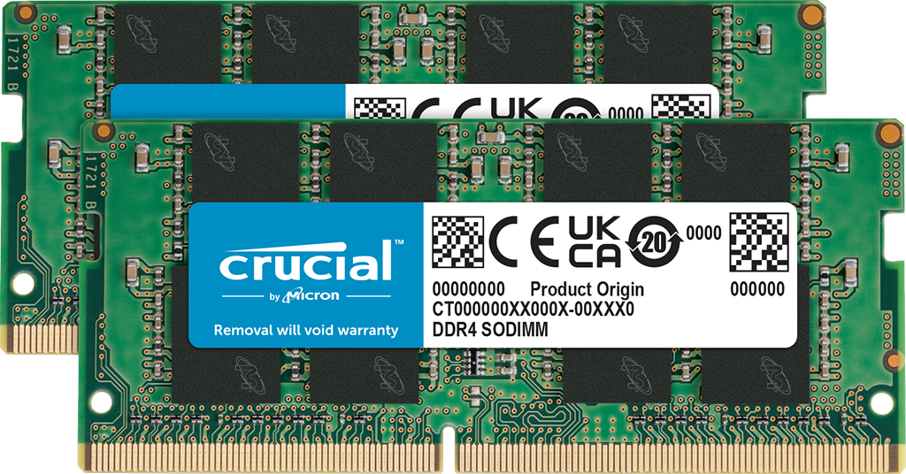 CRUCIAL 32GB KIT (2X16GB) DDR4-3200 CL22 LAPTOP RAM CT2K16G4SFRA32A