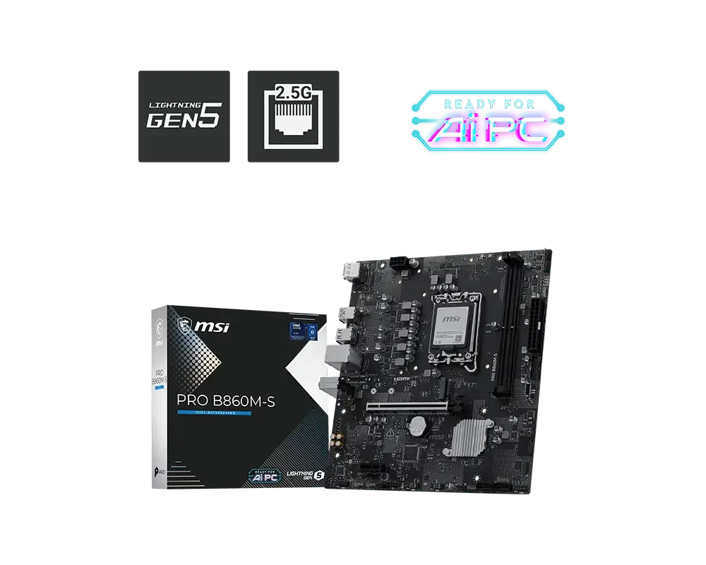 MSI PRO B860M-S DDR5 LGA 1851 Motherboard