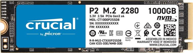 CRUCIAL 1TB NVME M.2 P2 INTERNAL SSD
