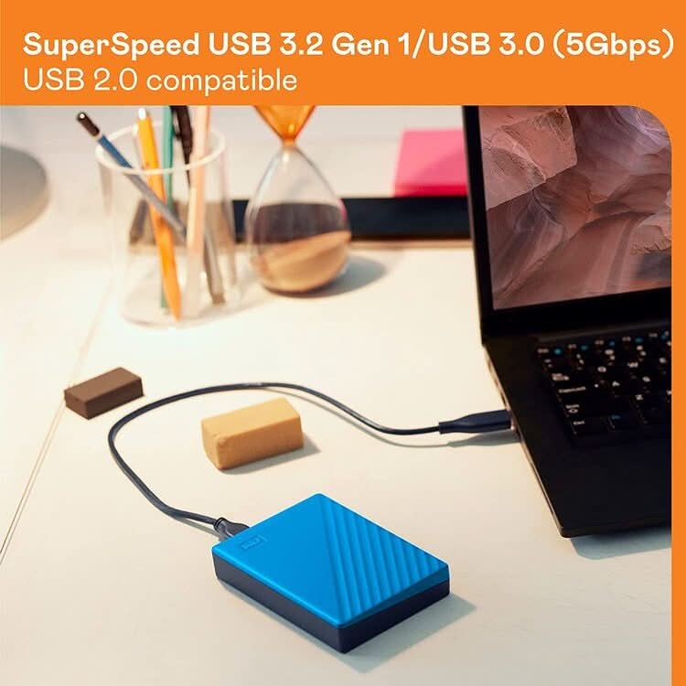 WESTERN DIGITAL 1TB MY PASSPORT PORTABLE BLUE SSD - Image 5