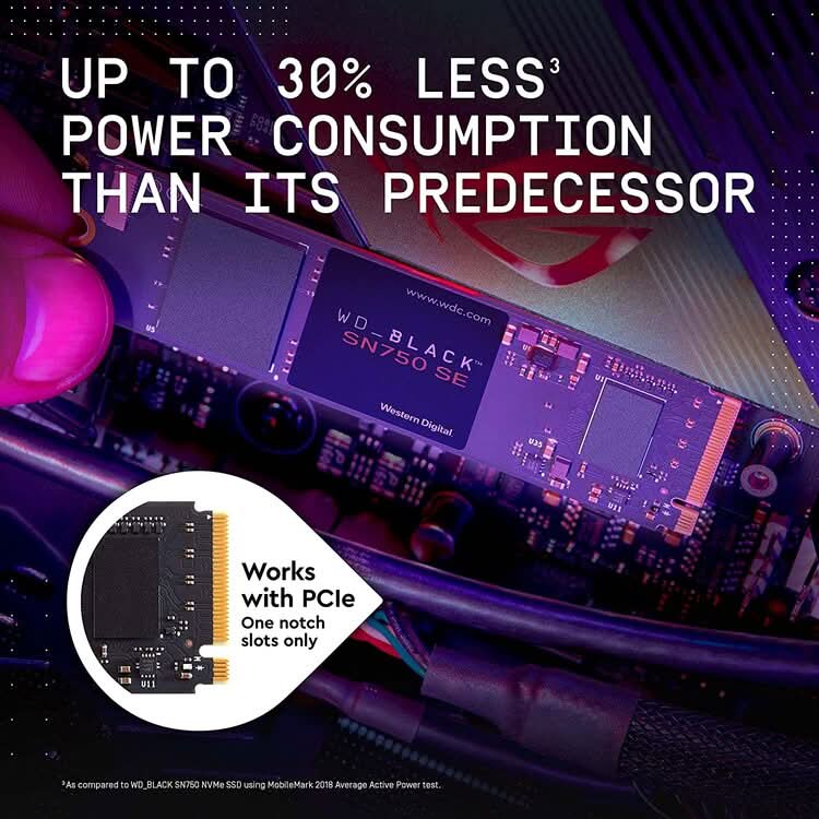 WESTERN DIGITAL 1TB SN750 SE NVME M.2 INTERNAL SSD - Image 4