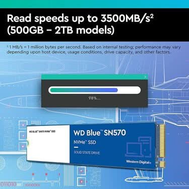 WESTERN DIGITAL BLUE 500GB NVME M.2 SN570 SSD - Image 5