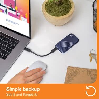 WESTERN DIGITAL MY PASSPORT BLUE 500GB PORTABLE SSD - Image 3