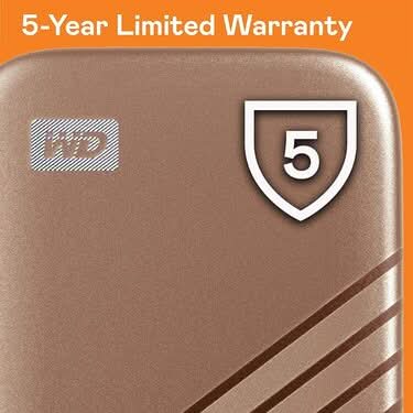 WESTERN DIGITAL 500GB MY PASSPORT GOLD EXTERNAL SSD - Image 5