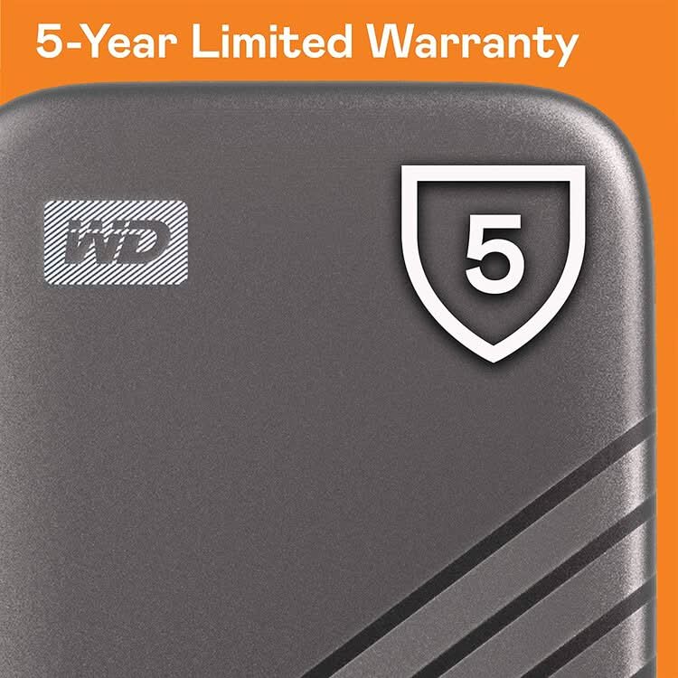WESTERN DIGITAL MY PASSPORT 500GB GREY EXTERNAL SSD - Image 3