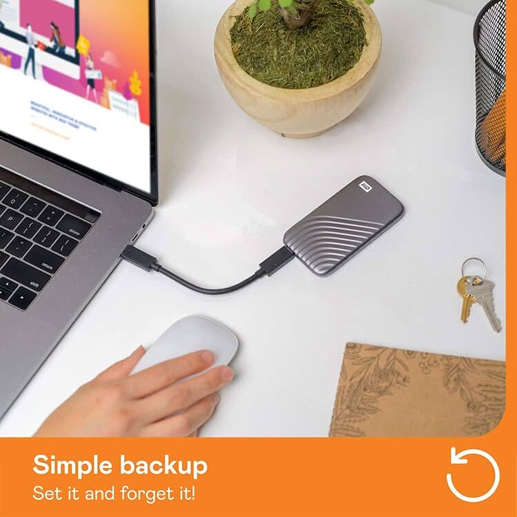 WESTERN DIGITAL MY PASSPORT 500GB GREY EXTERNAL SSD - Image 5