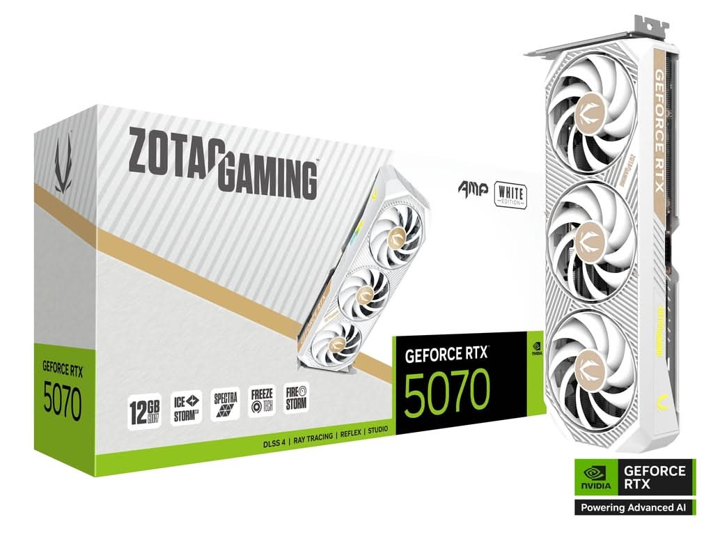 ZOTAC GAMING GeForce 12GB RTX 5070 AMP White Edition