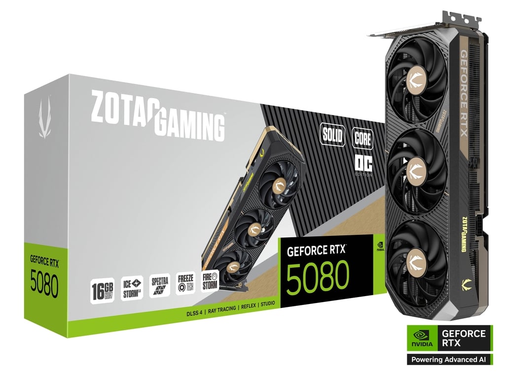 ZOTAC GAMING GeForce 16GB RTX 5080 SOLID CORE OC